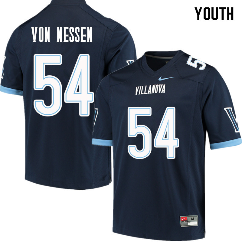 Youth #54 Tyler Von Nessen Villanova Wildcats College Football Jerseys Sale-Navy